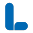 Liberalernas blå partisymbol med ett stiliserat L.
